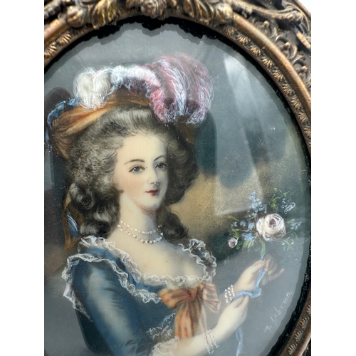 233 - Quality Portrait Miniature - Possibly Marie Antoinette Watercolour on Ivory with M. Lebrun (Madame E... 