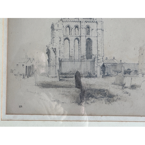 236 - Myles Birket Foster 1825-1891, Pencil Sketch of Tynemouth Priory, North Shields