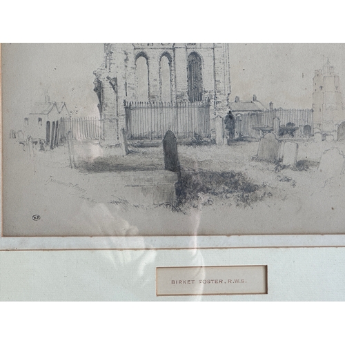 236 - Myles Birket Foster 1825-1891, Pencil Sketch of Tynemouth Priory, North Shields