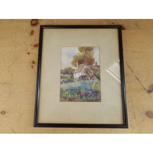 764 - Framed Watercolour by Bertha Carrick (Rhodes) - 32 x 27cm to frame edges