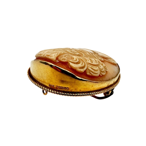 38 - Nine Carat Gold Came Brooch 12.3g gross weight