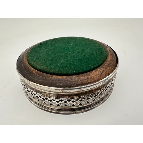 40 - Hallmarked Silver Wine Bottle Coaster...