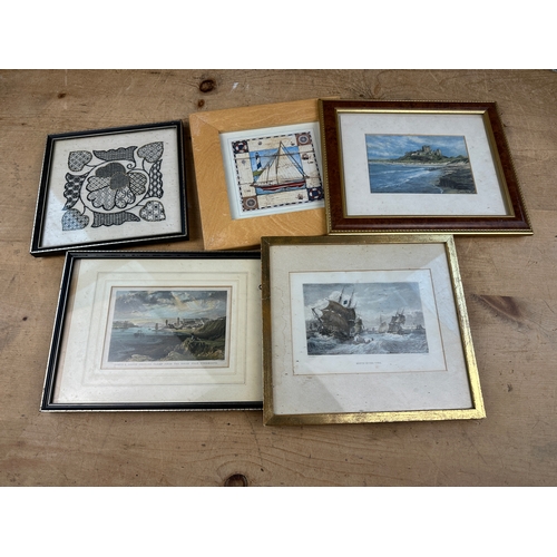 768 - Group of Vintage Coloured Etchings & Prints, Mostly Nautical