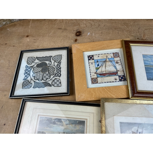 768 - Group of Vintage Coloured Etchings & Prints, Mostly Nautical