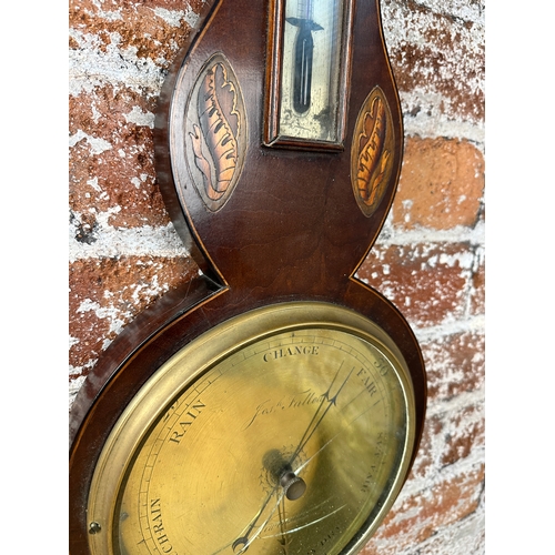 516 - Vintage Barometer with Shell design Inlay