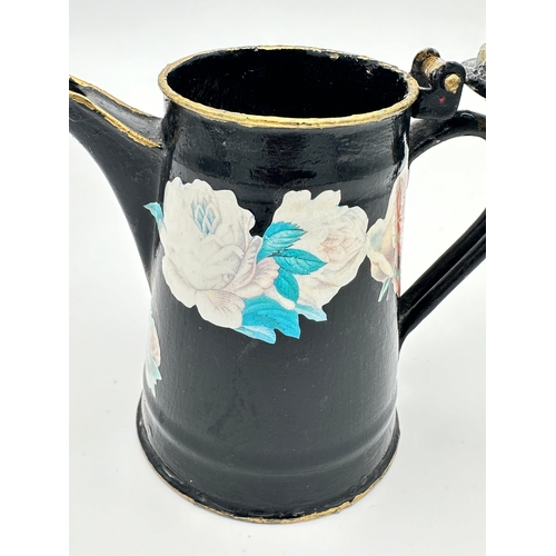 523 - Hand Decorated Metal Jug