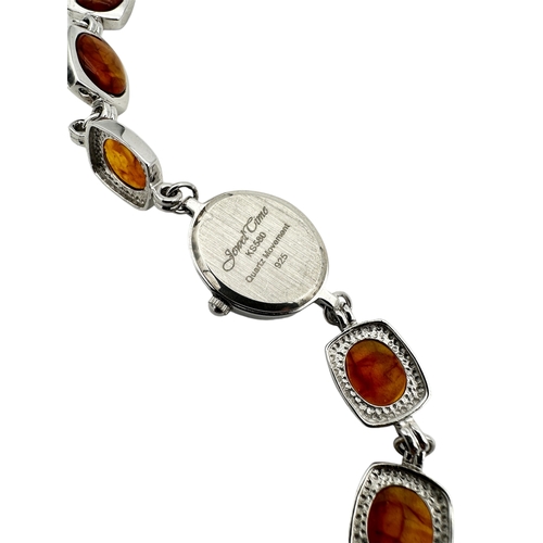 573 - Ladies 925 Silver 'Jewel Time' Watch with 'Amber' Strap