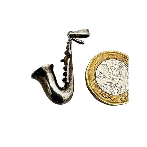 50 - 925 Silver Saxophone Pendant...