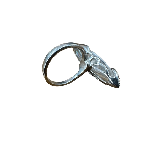 82 - 925 Silver Snake Design Ring size M