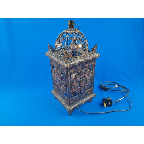 937 - Moroccan Style Metal Lamp - 43cm tall