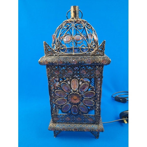 937 - Moroccan Style Metal Lamp - 43cm tall