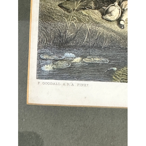 774 - Two Framed Coloured Etchings: 