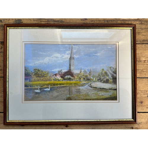 778 - Salisbury Cathedral Watercolour by C. Drake