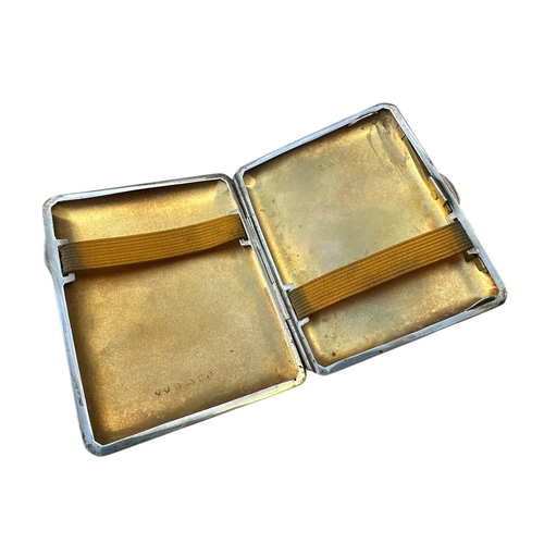 55 - Hallmarked Silver Art Deco Cigarette Case 71.8g...