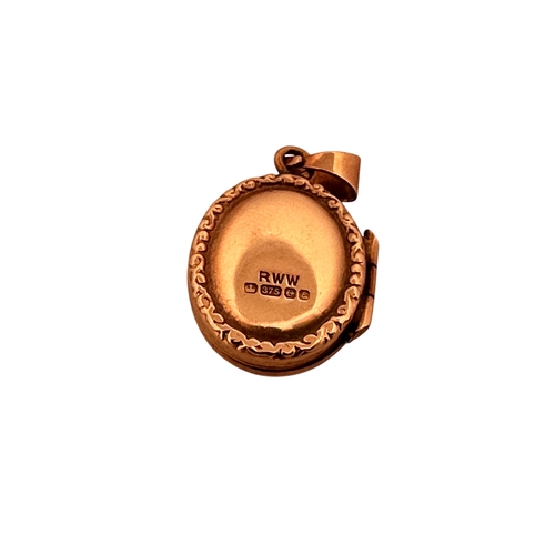 63 - Nine Carat Gold Locket 2g