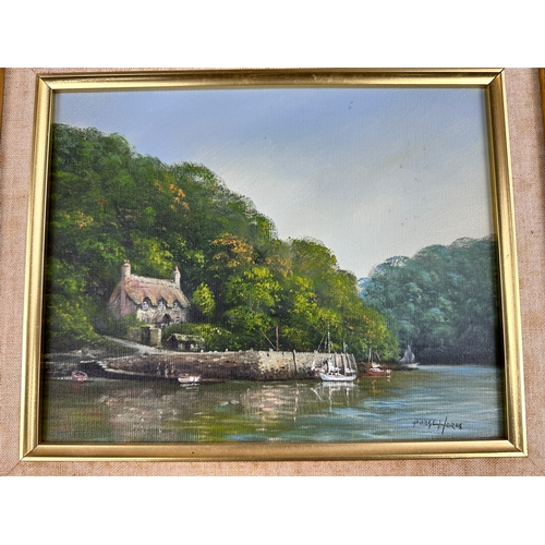 781 - George Horne Oil Painting 'Greenaway by Dittisham on the Dart River, Devon.