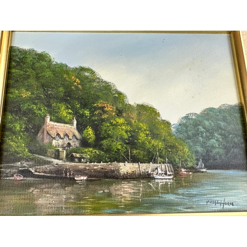 781 - George Horne Oil Painting 'Greenaway by Dittisham on the Dart River, Devon.