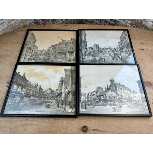 780 - Four J.R.Smith Antique Lithographs of Halifax - Signed