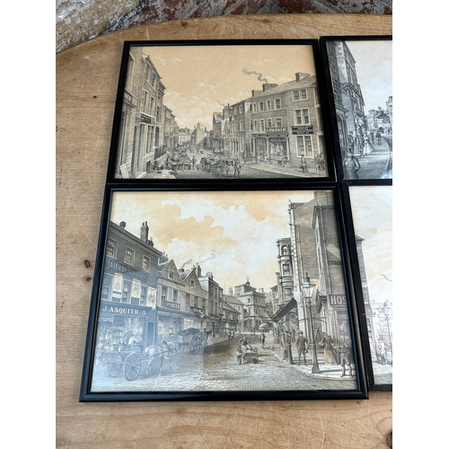 780 - Four J.R.Smith Antique Lithographs of Halifax - Signed