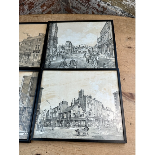 780 - Four J.R.Smith Antique Lithographs of Halifax - Signed