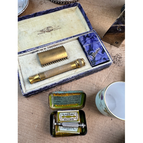 567 - Mixed Collectables including Gillette Razor, Max Sievert Blow Torc, Royal Crown Chelsea, Shelley & R... 