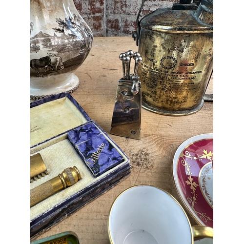 567 - Mixed Collectables including Gillette Razor, Max Sievert Blow Torc, Royal Crown Chelsea, Shelley & R... 