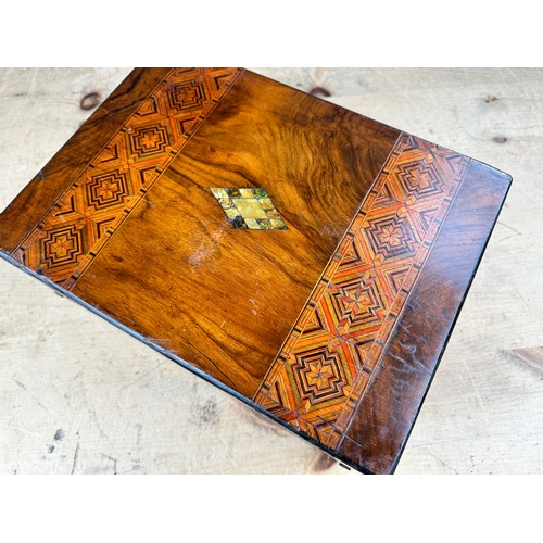 487 - Inlaid Wooden Writing Slope Box