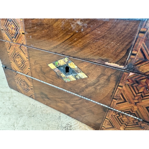 487 - Inlaid Wooden Writing Slope Box