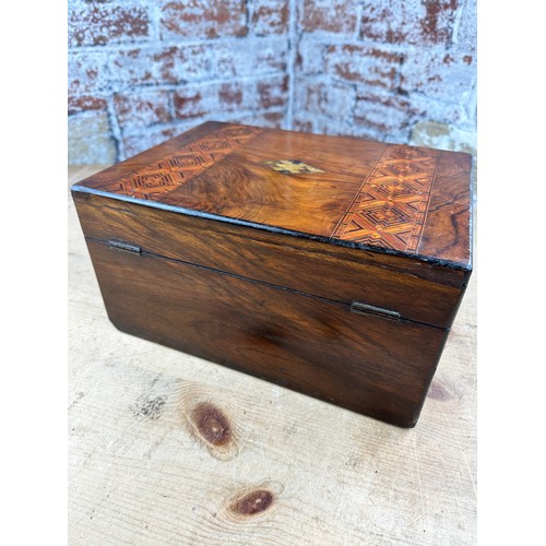 487 - Inlaid Wooden Writing Slope Box