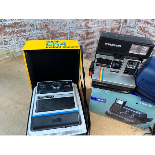 739 - Collection of Newer and Vintage Polaroid and Kodak Instant Cameras