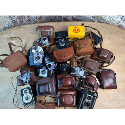 755 - Large Collection of Various Vintage Cameras inc. Voigtlander, Halina, Ilford etc.