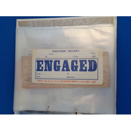 230 - Collection of Victorian and Later Railway Ephemera including Luggage Labels and Works Engine Record ... 