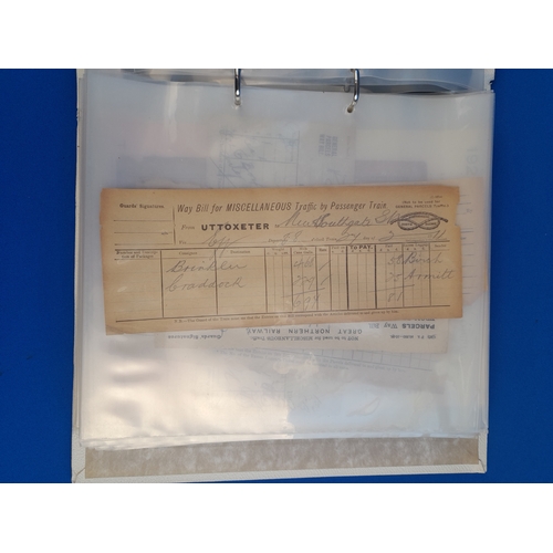 230 - Collection of Victorian and Later Railway Ephemera including Luggage Labels and Works Engine Record ... 