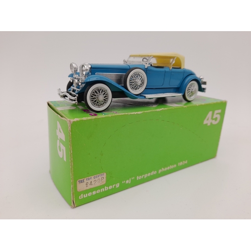 280 - Two Boxed Rio Cars including Hitler Mercedes and Deusenberg and Boxed Rami Taxi De La Marne