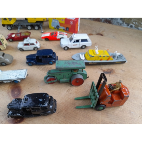 283 - Box of Playworn Dinky Toys Vehicles and Boxed Atlas Editions Bedford TK Tipper