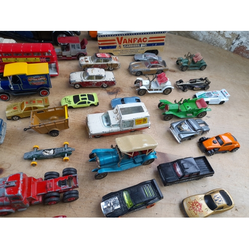 284 - Box of Playworn Diecast Cars and Vehicles including Matchbox and Corgi