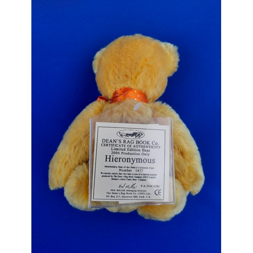 300 - Dean's Rag Book Limited Edition 2006 Membership Bear 'Hieronymous' - number 1477