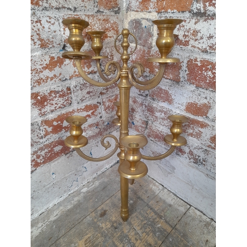 941 - Hanging Brass Candelabra - 63cm tall