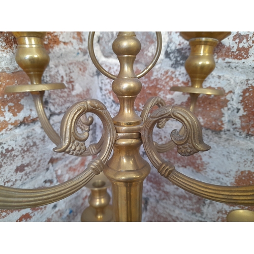 941 - Hanging Brass Candelabra - 63cm tall