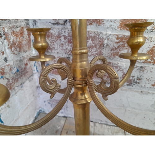 941 - Hanging Brass Candelabra - 63cm tall