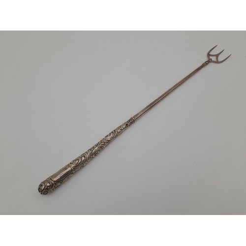 8 - Birmingham 1887 Sterling Silver Toasting Fork - George Unite & Sons...