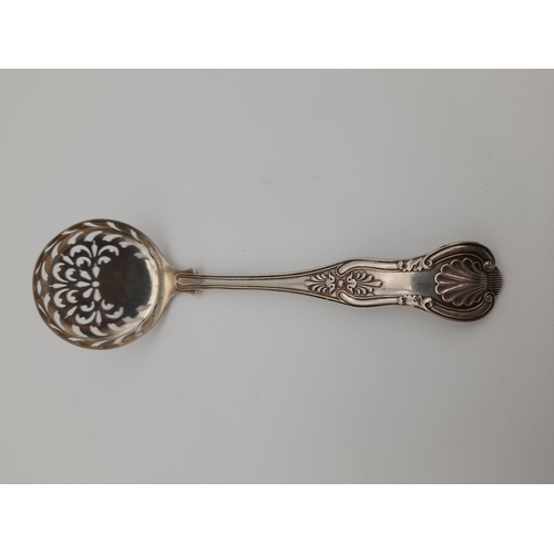 13 - London 1858 Sterling Silver Strainer Ladle - Emmanuel Brothers (Harry), 53.4g...