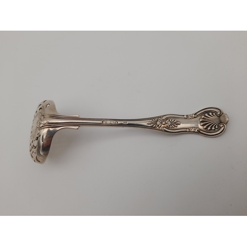 13 - London 1858 Sterling Silver Strainer Ladle - Emmanuel Brothers (Harry), 53.4g...