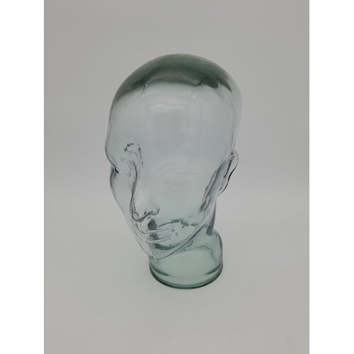 458 - Glass Mannequin Head - 29cm tall