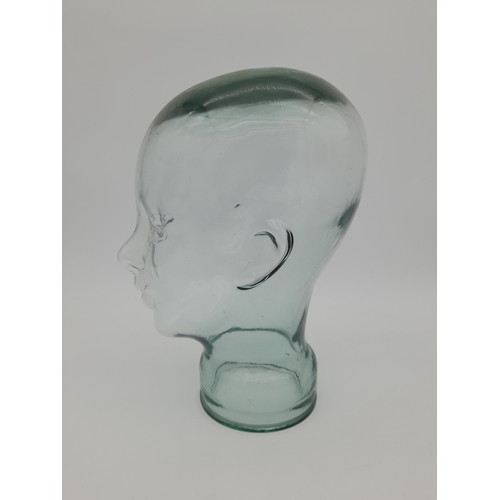 458 - Glass Mannequin Head - 29cm tall