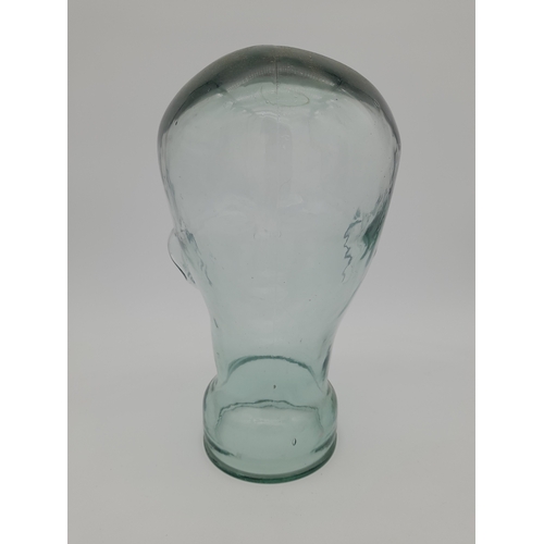 458 - Glass Mannequin Head - 29cm tall