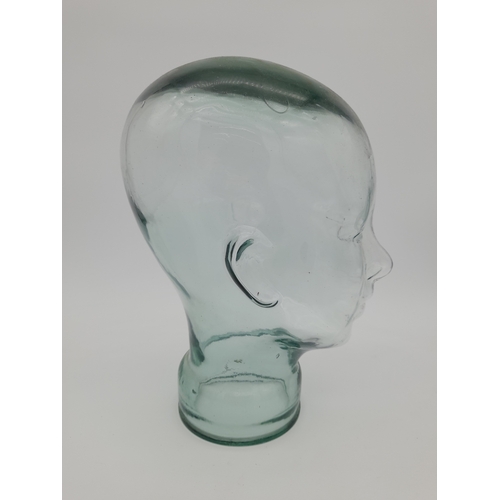 458 - Glass Mannequin Head - 29cm tall