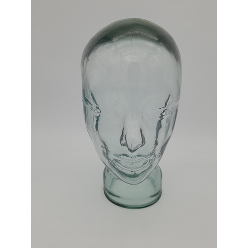 458 - Glass Mannequin Head - 29cm tall