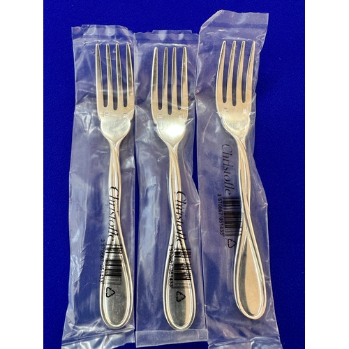 468 - Christofle Galea Fish Fork Factory Sealed x3