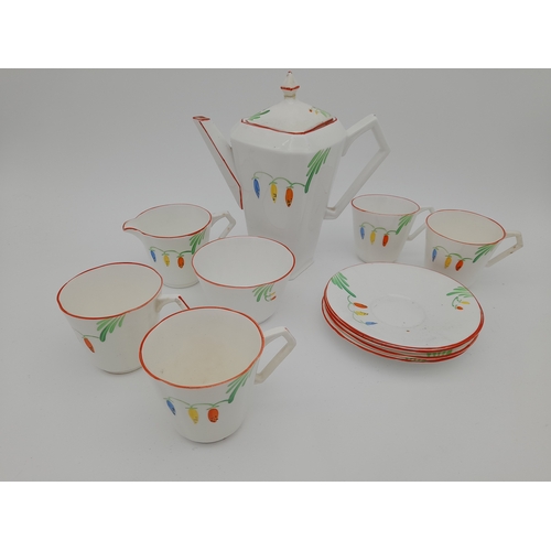 690 - Wellington China Longton Art Deco Coffee Set